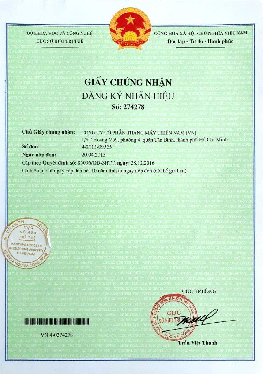 Logo mới TNE đã được cấp giấy chứng nhận nhãn hiệu